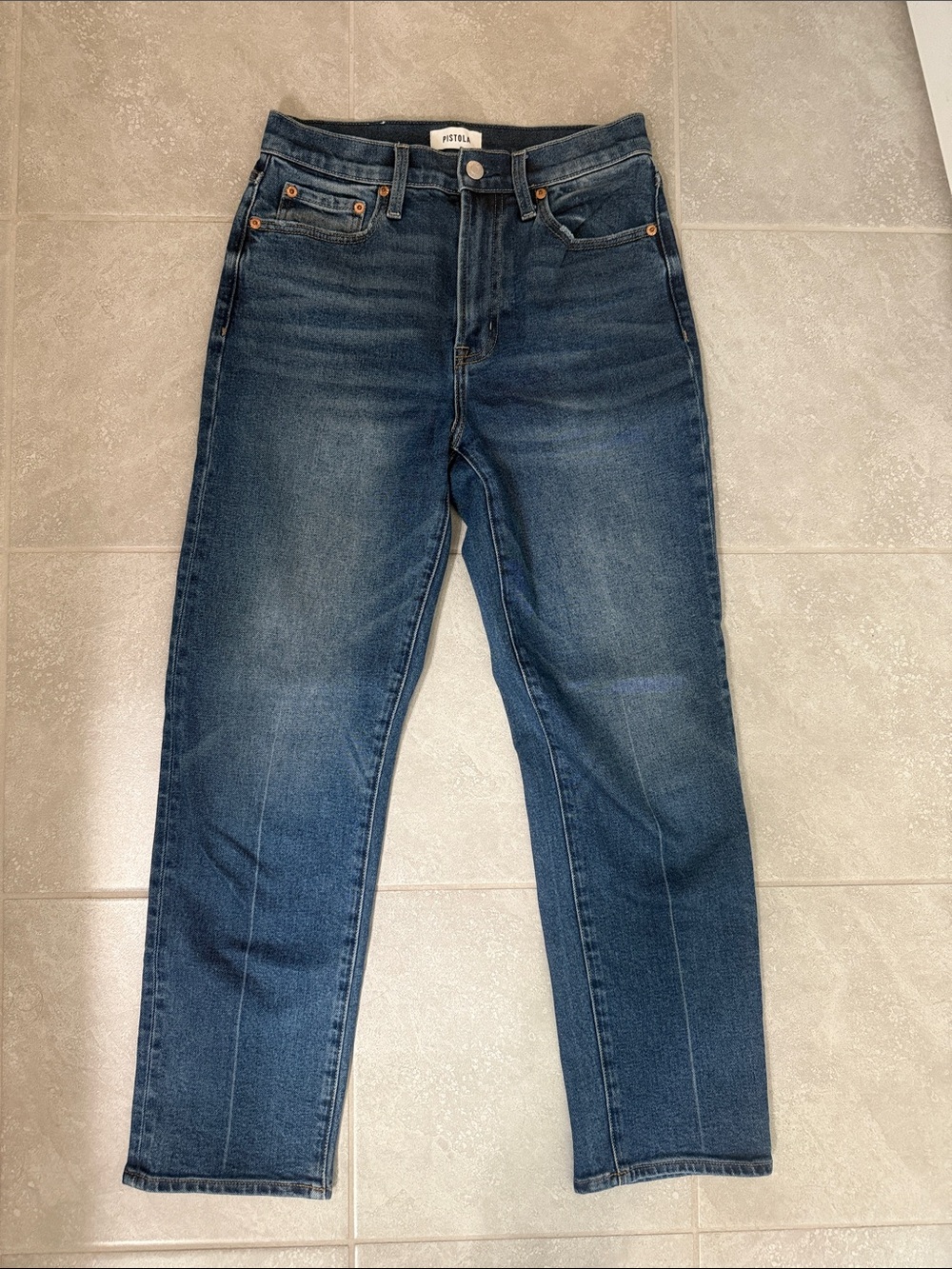 Pistols Dark Blue Ankle Crop Jeans- size 26